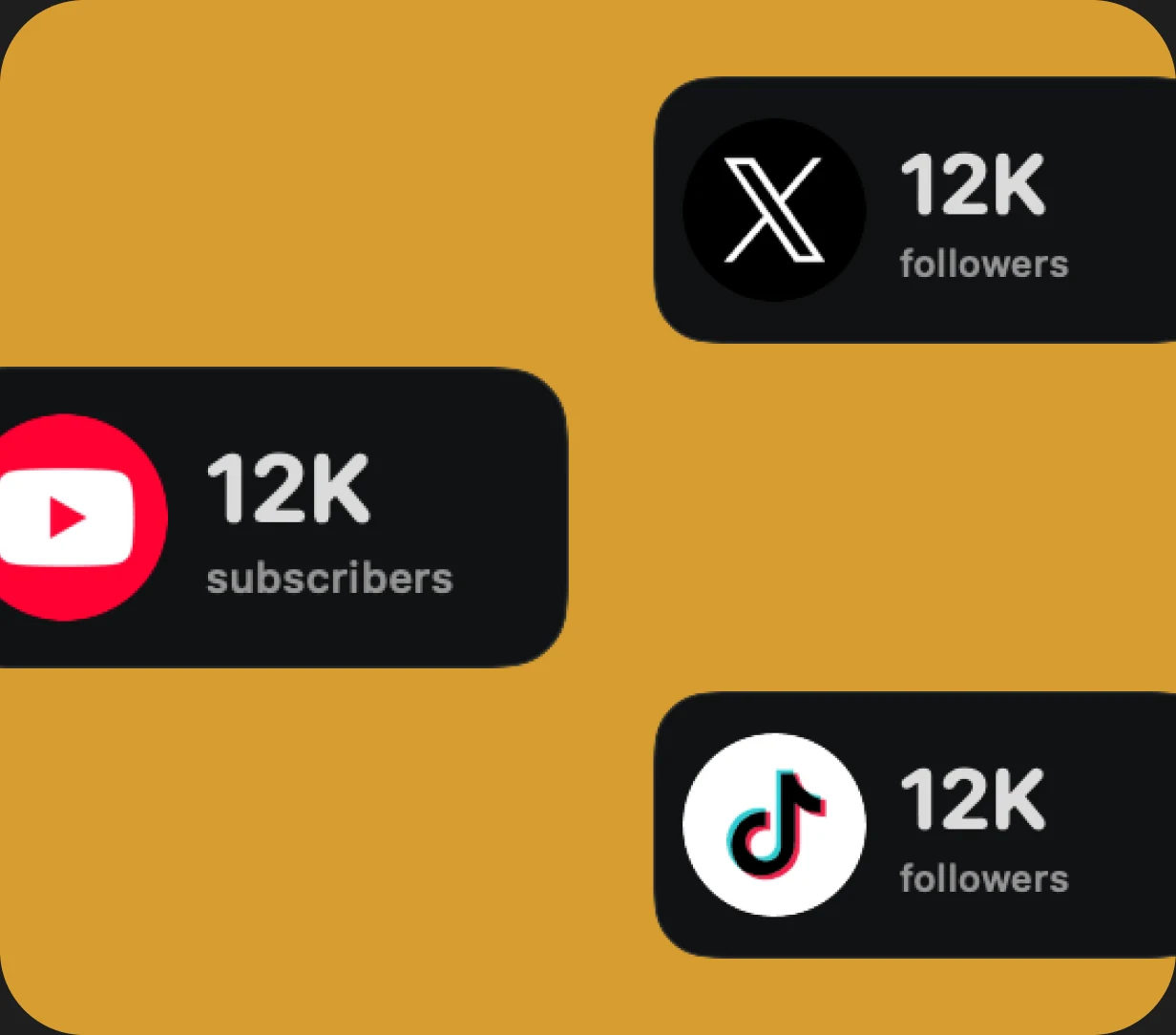 X, YouTube, and TikTok social media widgets displayed in CoolDock.