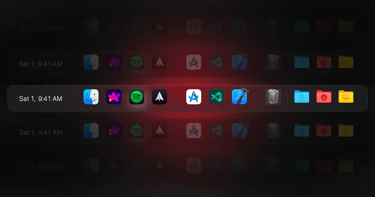 The DockFix Mac app showing a customized dock