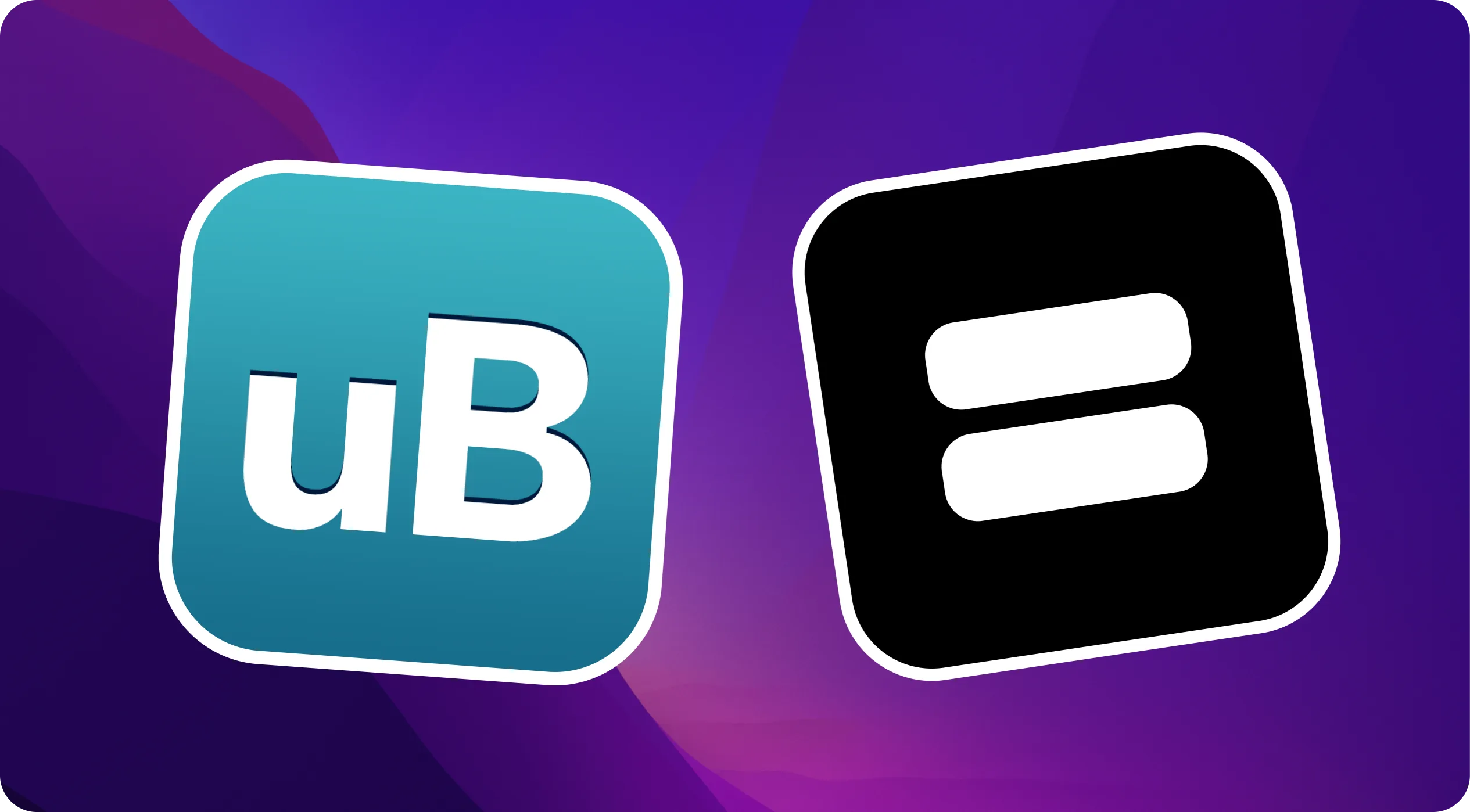 uBar and ExtraDock app icons side by side, comparing the two Mac dock apps